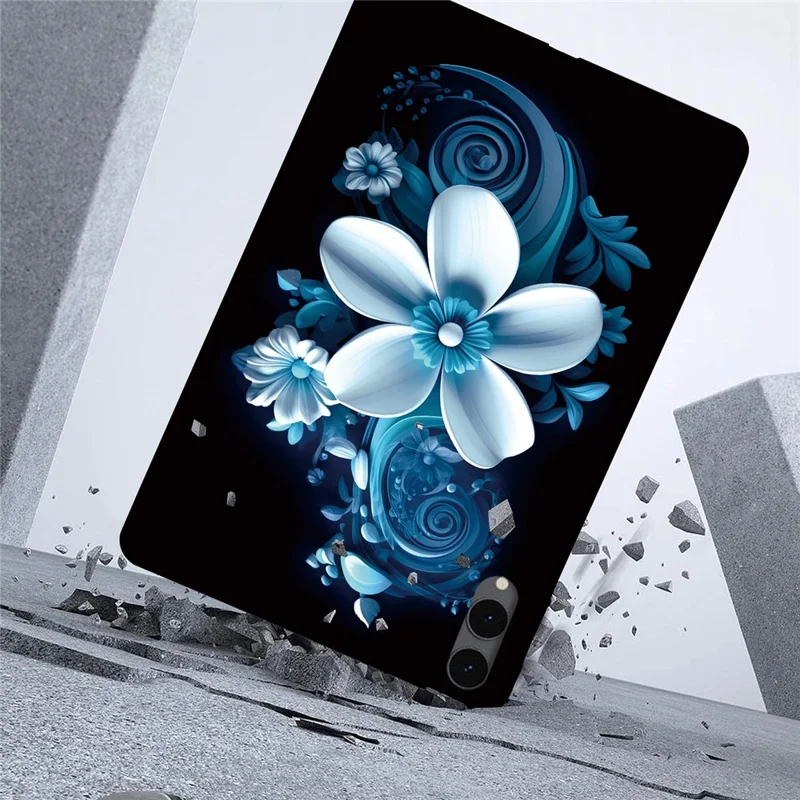 Voor Samsung Galaxy Tab S12+ Hoesje Patroonbedrukking Slanke Zachte TPU Tabletcover - Zwarte Orchidee