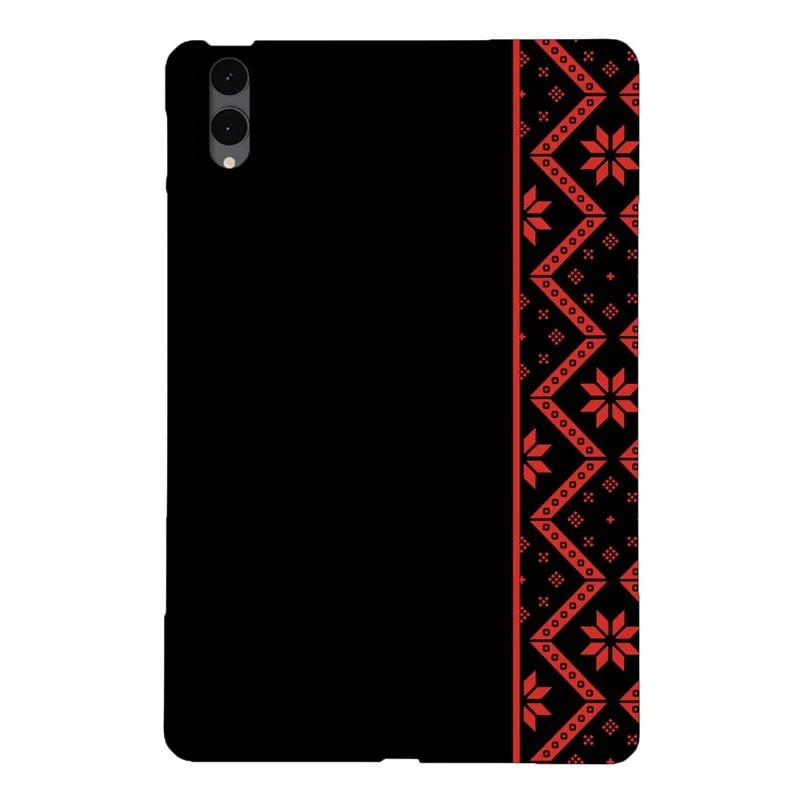 Etui do Samsung Galaxy Tab S12+ z nadrukiem wzoru, miękka osłona TPU - czerwony etniczny wzór