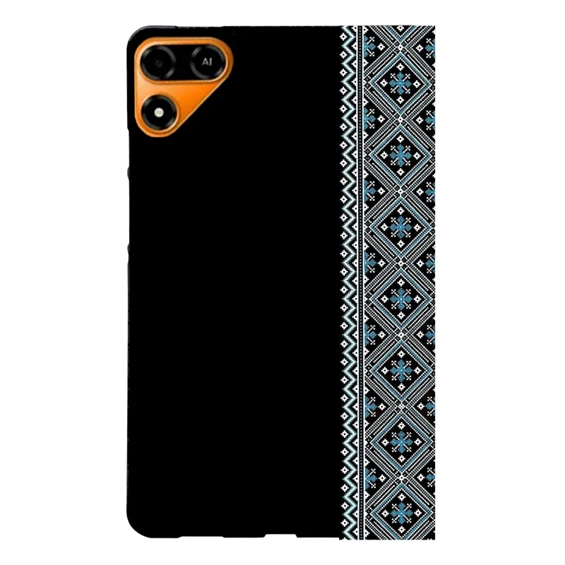 For TECNO Megapad 2 Case Pattern Printing Soft TPU Tablet Cover - Blue Ethnic Pattern