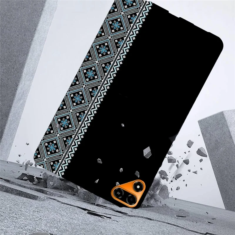 For TECNO Megapad 2 Case Pattern Printing Soft TPU Tablet Cover - Blue Ethnic Pattern