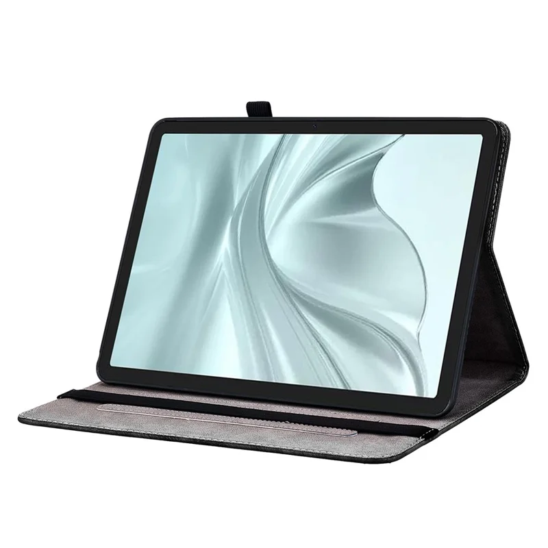 For TECNO Megapad 2 Leather Case Pattern Printed Stand Tablet Cover with Card Slots - Lion Head