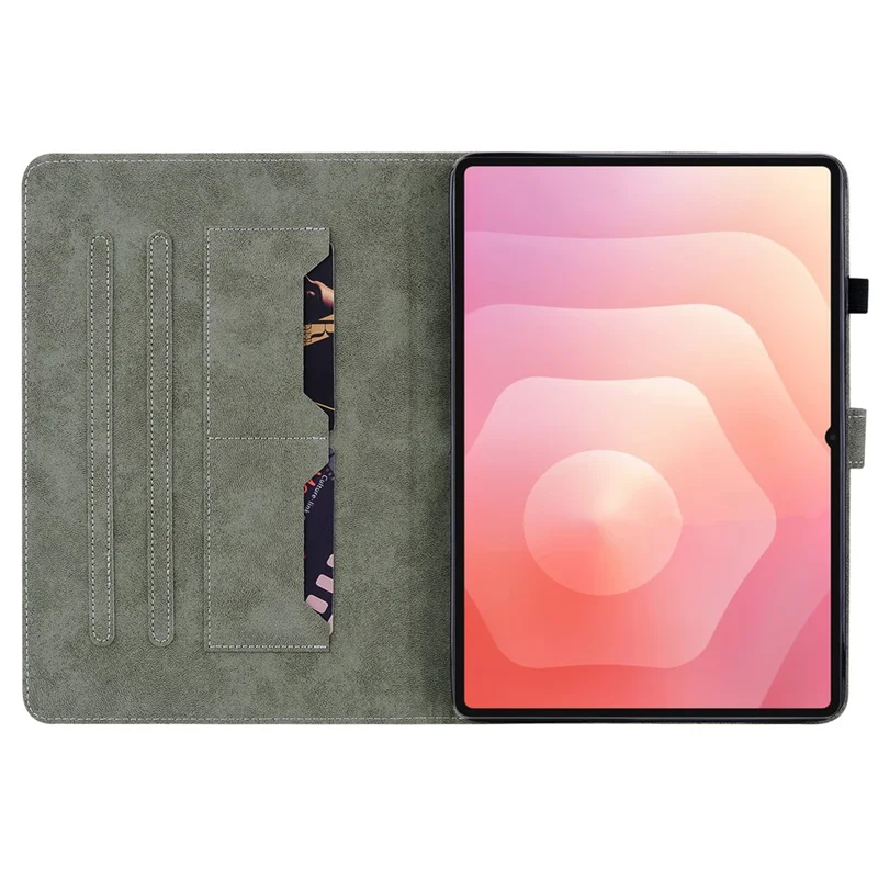 For Samsung Galaxy Tab S12+ Case Tiger Imprint Anti-Scratch PU Leather Tablet Cover - Grey