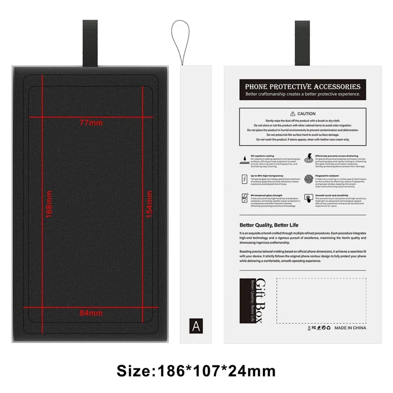 10Pcs Hard Paper Packaging Box for Phone Case and Screen Protector Drawer Style Foam Insert Gift Box - Black / White