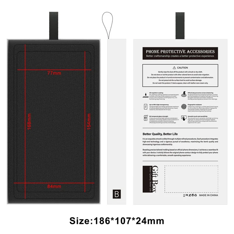 10Pcs Hard Paper Packaging Box for Phone Case, Screen Protector and Lens Protector 3-in-1 Phone Accessories Gift Box - Black / White