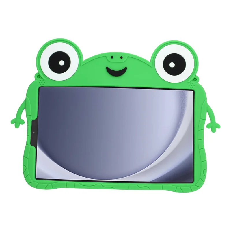 For Samsung Galaxy Tab A11 / Tab A9 Case Rotating Kickstand Cartoon Frog Silicone Tablet Cover with Shoulder Strap