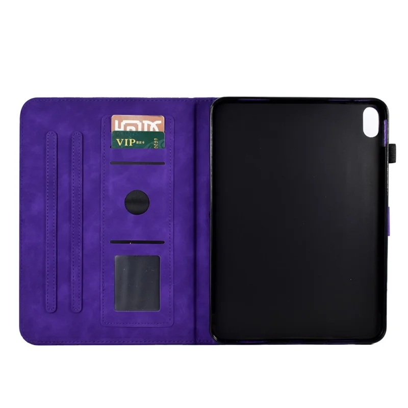 For Samsung Galaxy Tab S12+ Leather Case Tree Pattern Card Slots Stand Cover - Purple