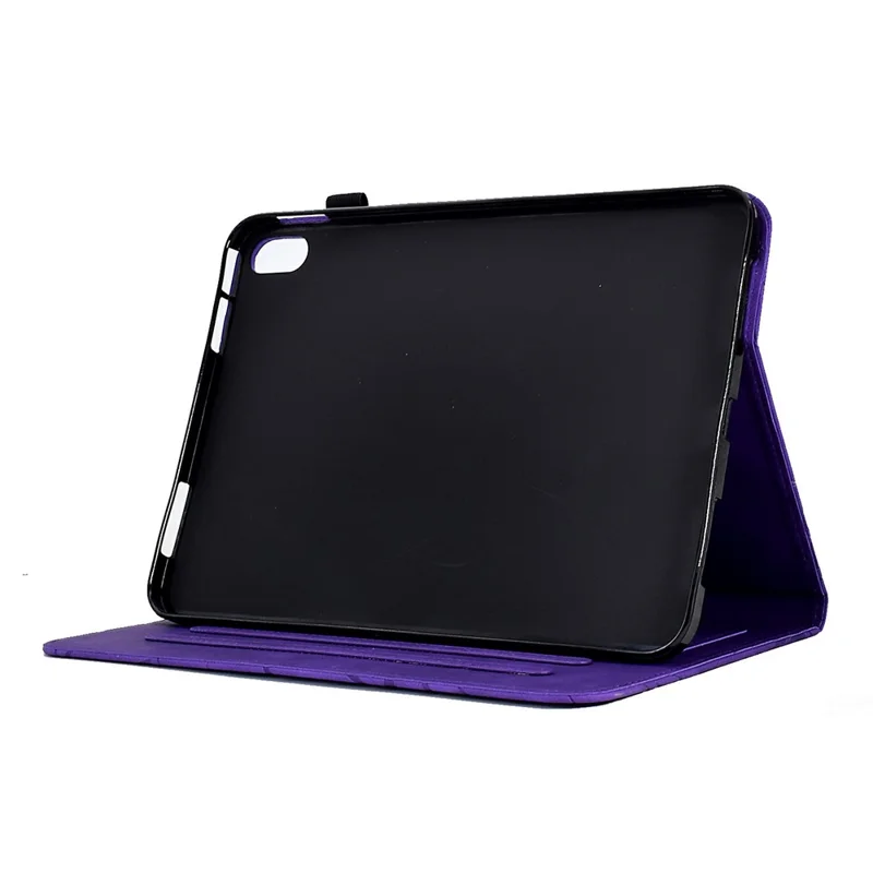 For Samsung Galaxy Tab S12+ Leather Case Tree Pattern Card Slots Stand Cover - Purple