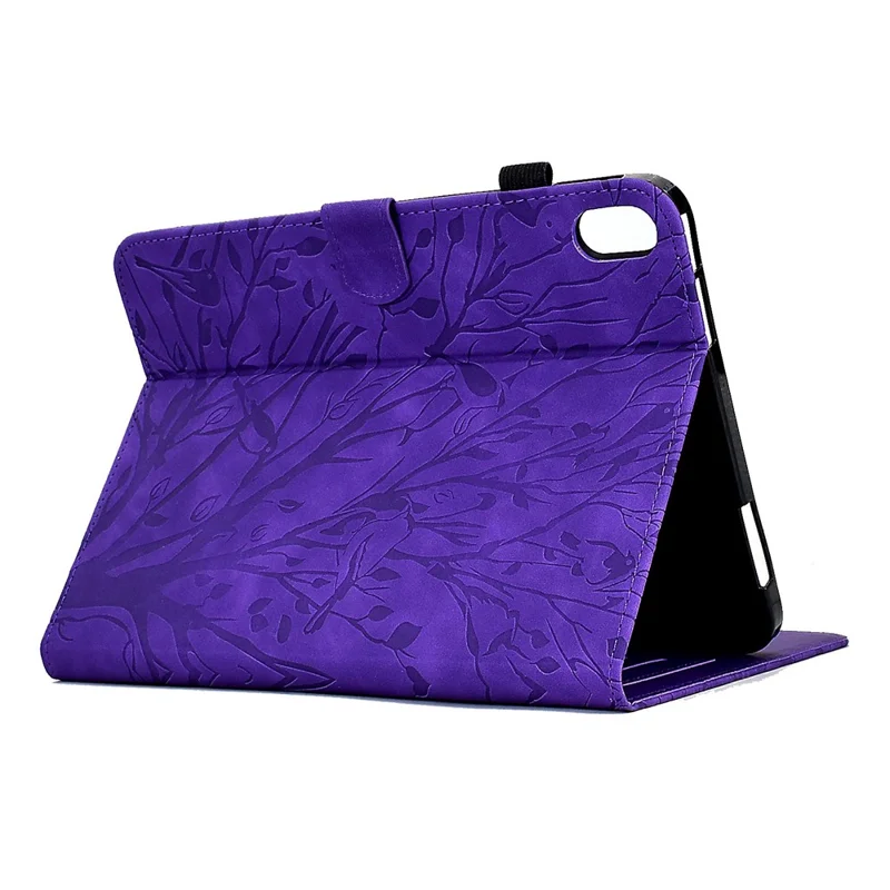 For Samsung Galaxy Tab S12+ Leather Case Tree Pattern Card Slots Stand Cover - Purple