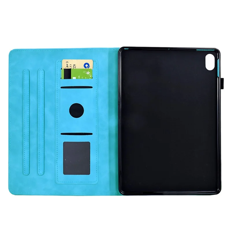For Samsung Galaxy Tab S12+ Case Mandala Imprinted Leather Tablet Cover with Card Slots - Sky Blue