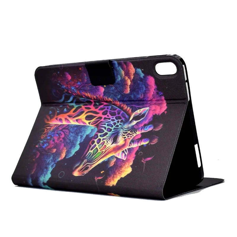For Samsung Galaxy Tab S12+ Stand Case Pattern Printing Tablet Leather Cover with Card Slots - Giraffe