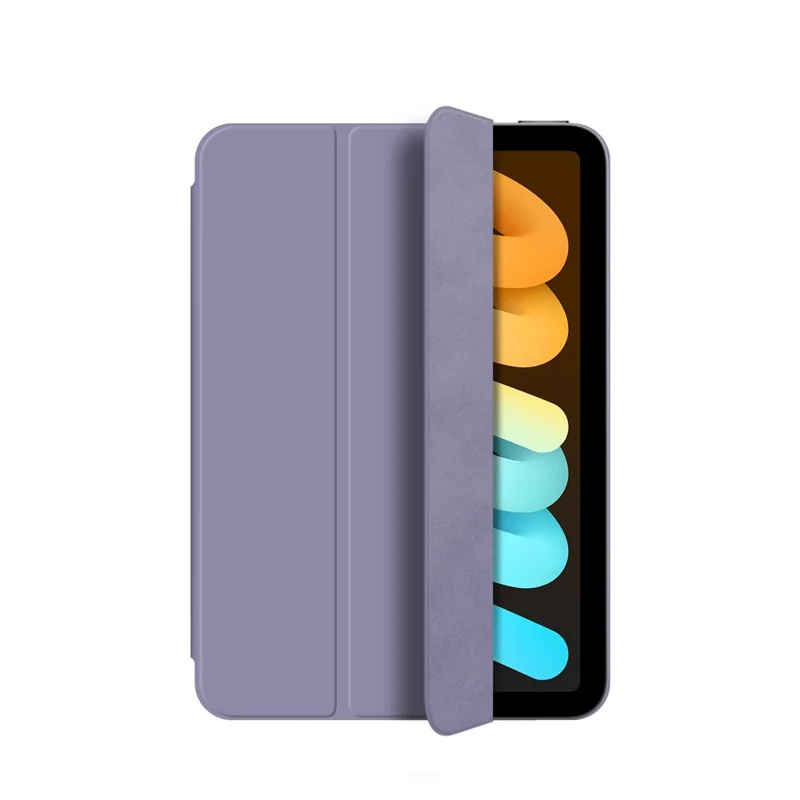 For iPad mini (2024)  /  (2021) Tri-Fold Stand Case PU Leather + TPU Tablet Cover - Purple