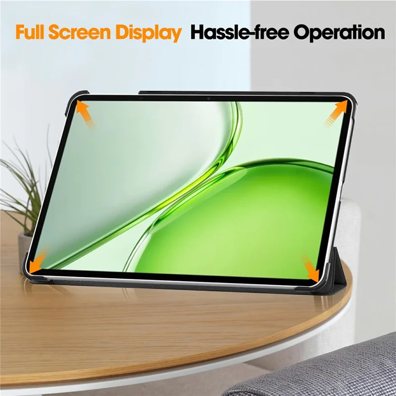 Étui en cuir PU pour tablette Honor Pad X9b Max, étui de protection mince antichute avec trépied, noir