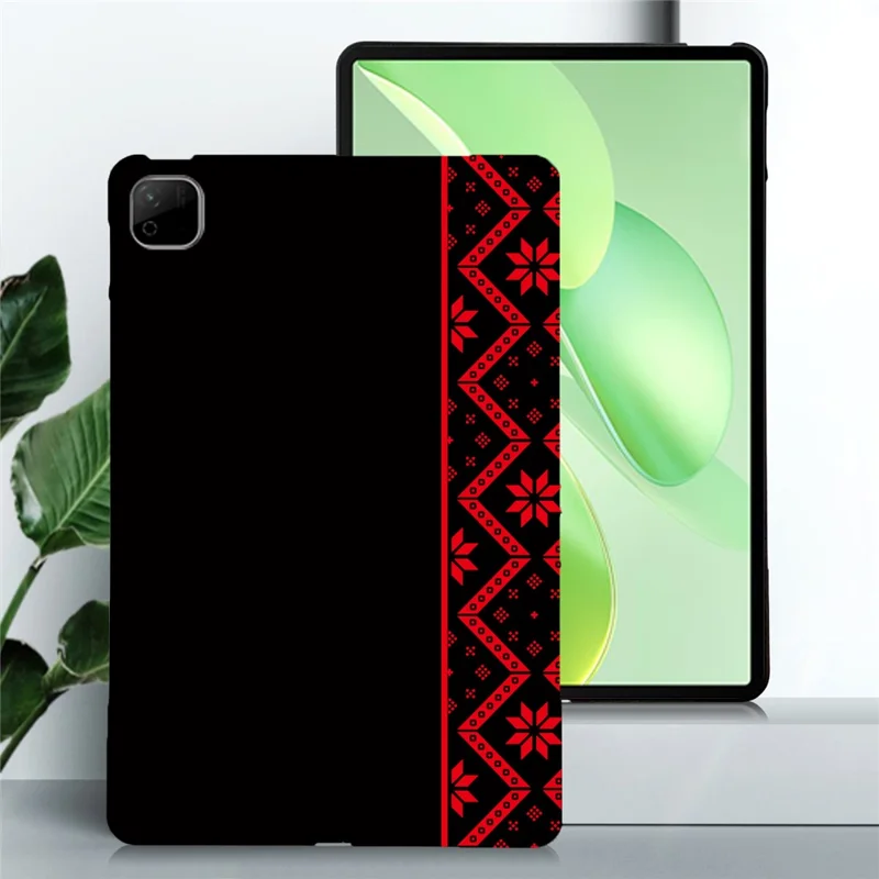For Honor Pad X9b Max Case Pattern Printing Soft TPU Tablet Cover - Red Ethnic Pattern