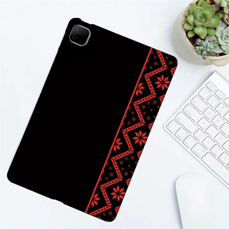 For Honor Pad X9b Max Case Pattern Printing Soft TPU Tablet Cover - Red Ethnic Pattern