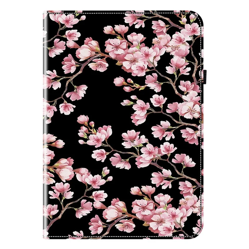 Cover in pelle per Honor Pad X9b Max con stampa motivo a fiore di susino, custodia con supporto e fessote per carte