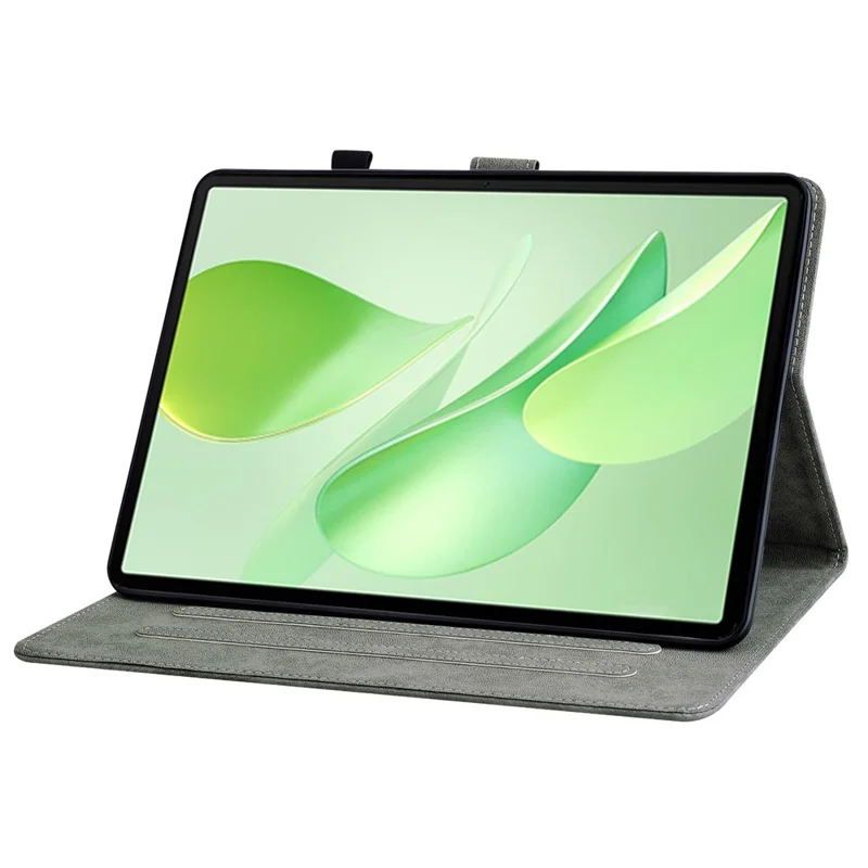 Capa Honor Pad X9b Max com Estampa de Tigre Capa Anti-Risco em Pele Sintética - Cinzento