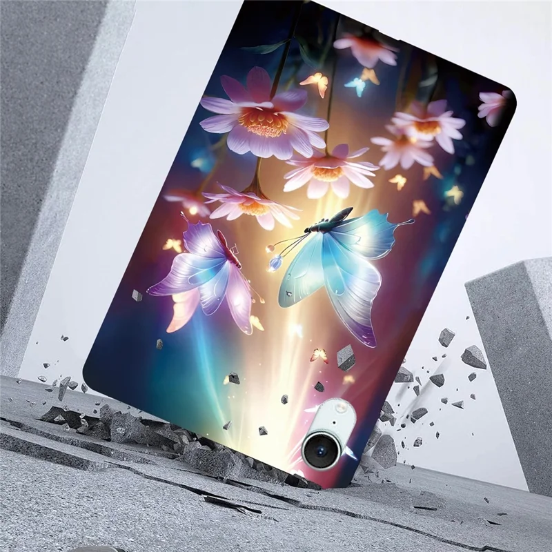 Capa para iPad mini (2026) com Impressão de Padrão, Capa Fina e Macia em TPU para Tablet - Borboleta Floral