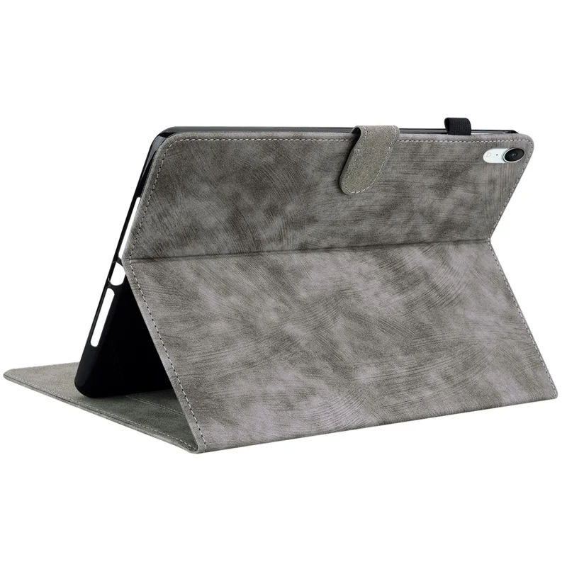 For iPad mini (2026) Case Tiger Imprint Anti-Scratch PU Leather Tablet Cover - Grey
