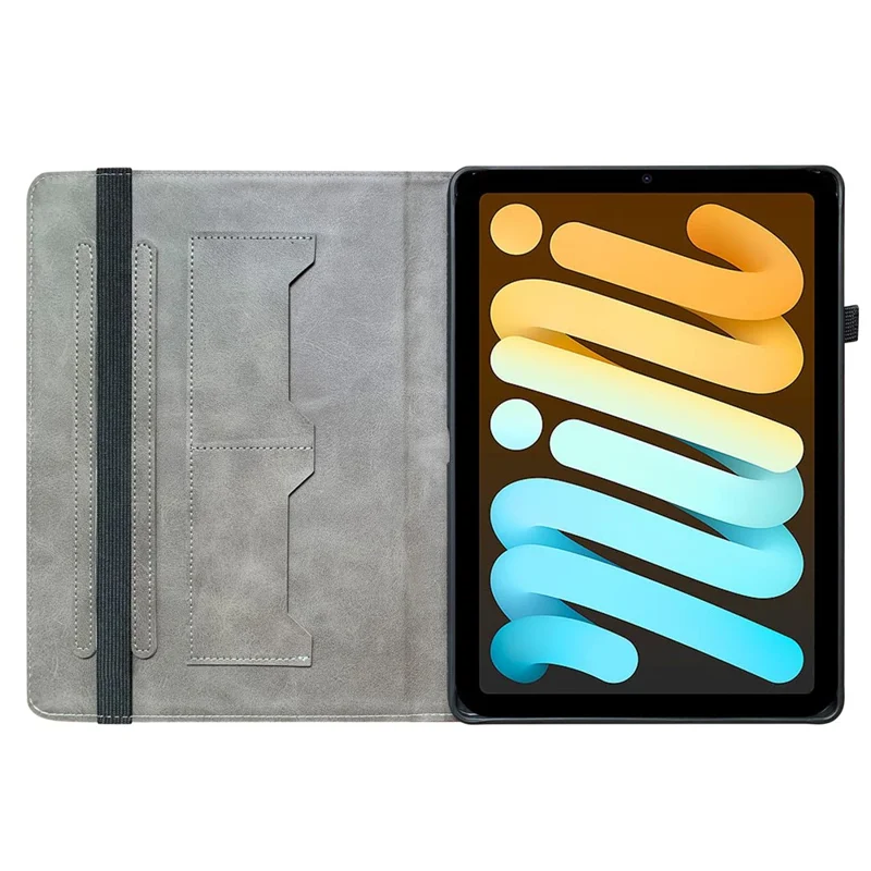 Cover in pelle per iPad mini (2026) con stampa motivo a fiore di susino, custodia con supporto e slot per schede