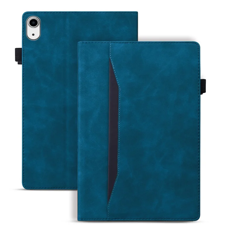 Étui pour iPad mini (2026) en cuir PU, housse de protection folio avec porte-cartes - Bleu