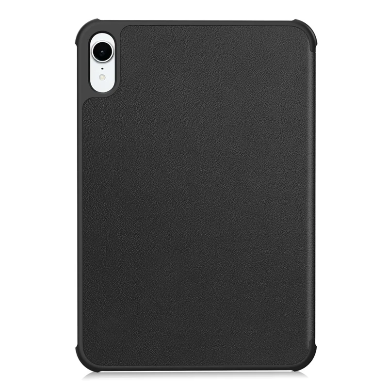 For iPad mini (2026) PU Leather Tablet Case Anti-drop Tri-Fold Stand Slim Protective Cover - Black