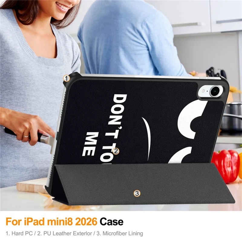 Чехол для iPad mini (2026) с триптихом-подставкой, принтованная кожаная обложка для планшета — Не трогай меня