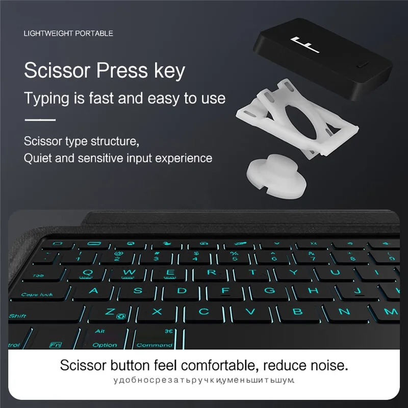Cover in pelle per Huawei MatePad Air (2025) + Tastiera compatibile Bluetooth con Touchpad retroilluminato - Nero
