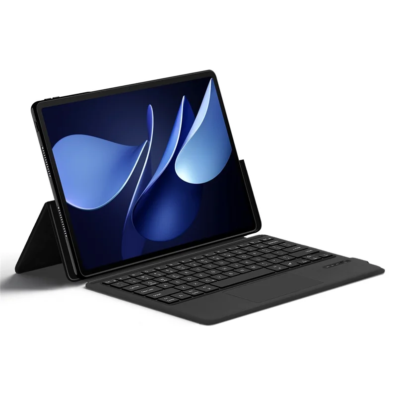 For Huawei MatePad Air (2025) Leather Case + Touchpad Bluetooth-Compatible Keyboard (without Backlit) - Black