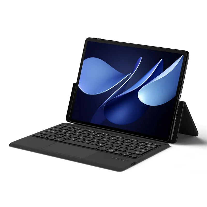 For Huawei MatePad Air (2025) Leather Case + Touchpad Bluetooth-Compatible Keyboard (without Backlit) - Black