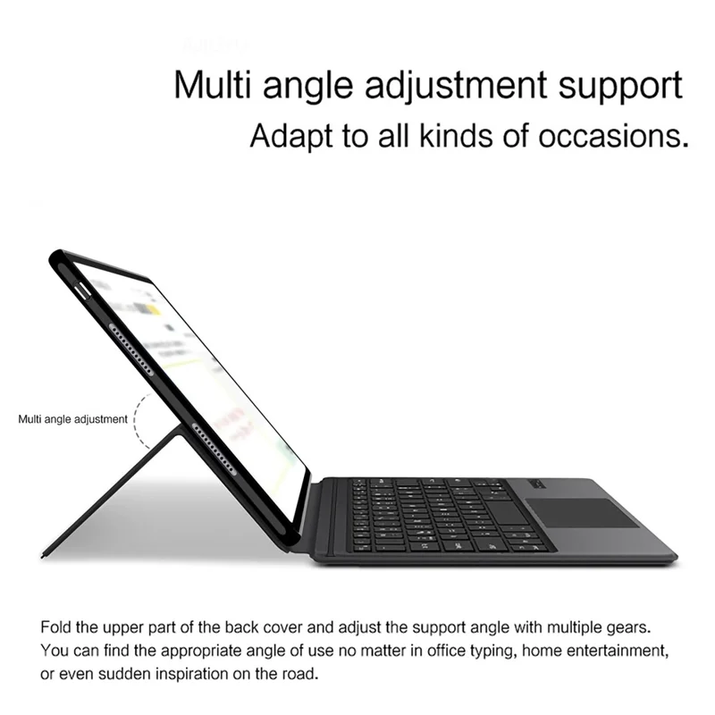 For Huawei MatePad Air (2025) Leather Case + Touchpad Bluetooth-Compatible Keyboard (without Backlit) - Black