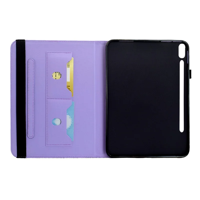 For Samsung Galaxy Tab S10 FE+ Case Butterfly Pattern PU Leather Card Slot Tablet Cover - Light Purple