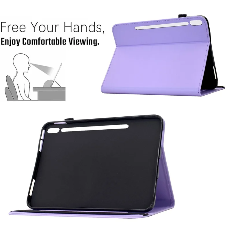 For Samsung Galaxy Tab S10 FE+ Case Butterfly Pattern PU Leather Card Slot Tablet Cover - Light Purple