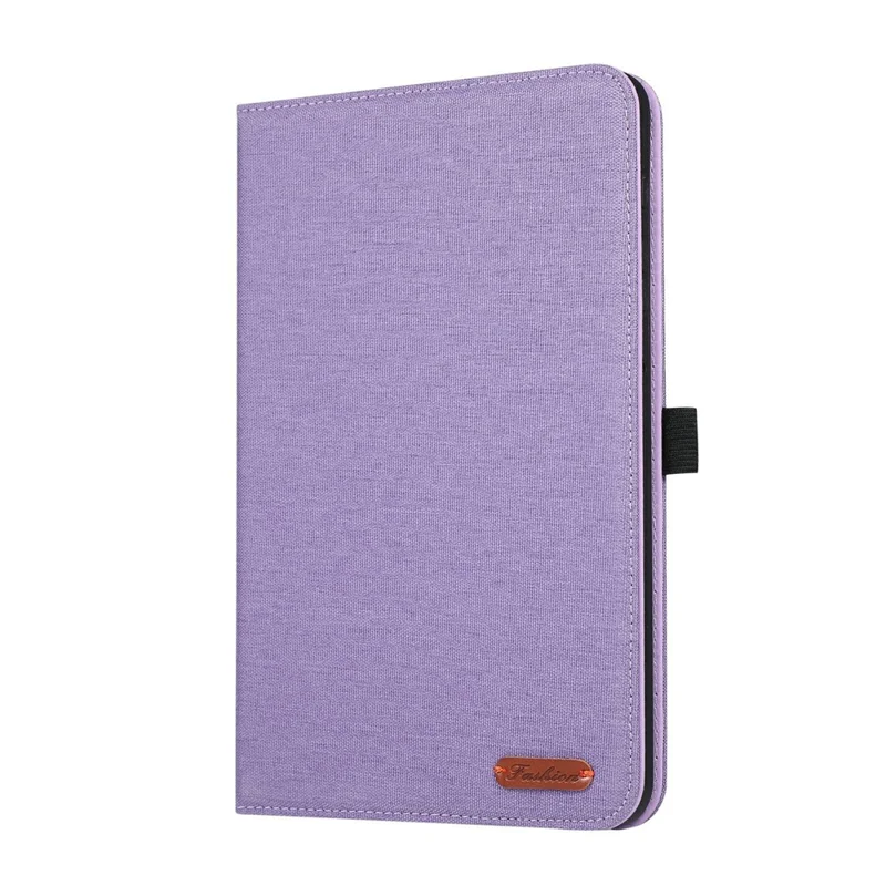 For TECNO Megapad SE2 Case with Stand Card Holder Cloth Texture Leather Tablet Cover - Purple