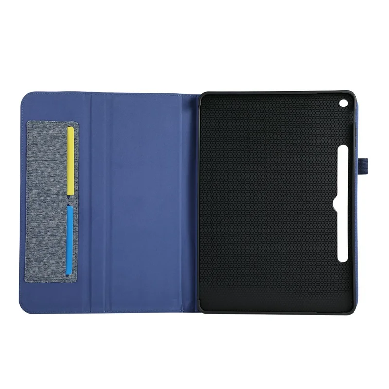 For Microsoft Surface Pro 12inch Case with Stand Card Holder Cloth Texture Leather Tablet Cover - Blue