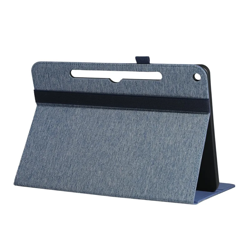 For Microsoft Surface Pro 12inch Case with Stand Card Holder Cloth Texture Leather Tablet Cover - Blue