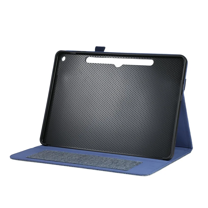 For Microsoft Surface Pro 12inch Case with Stand Card Holder Cloth Texture Leather Tablet Cover - Blue