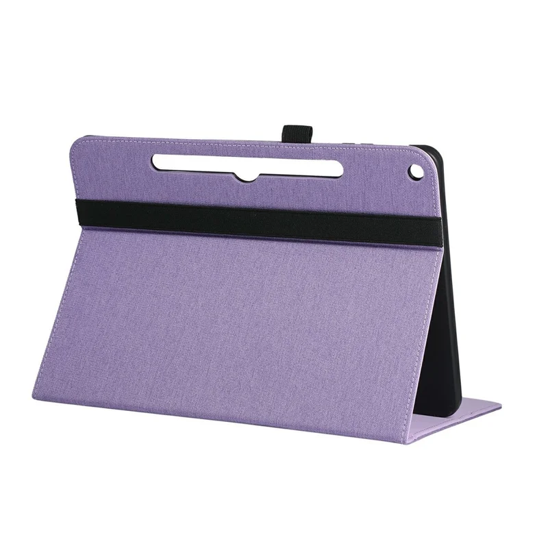 For Microsoft Surface Pro 12inch Case with Stand Card Holder Cloth Texture Leather Tablet Cover - Purple
