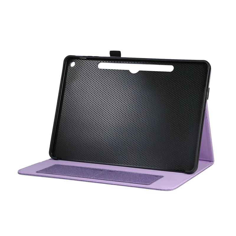 For Microsoft Surface Pro 12inch Case with Stand Card Holder Cloth Texture Leather Tablet Cover - Purple