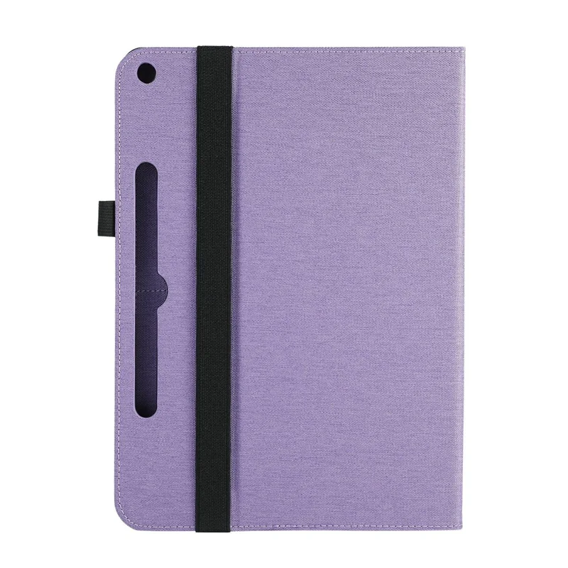 For Microsoft Surface Pro 12inch Case with Stand Card Holder Cloth Texture Leather Tablet Cover - Purple