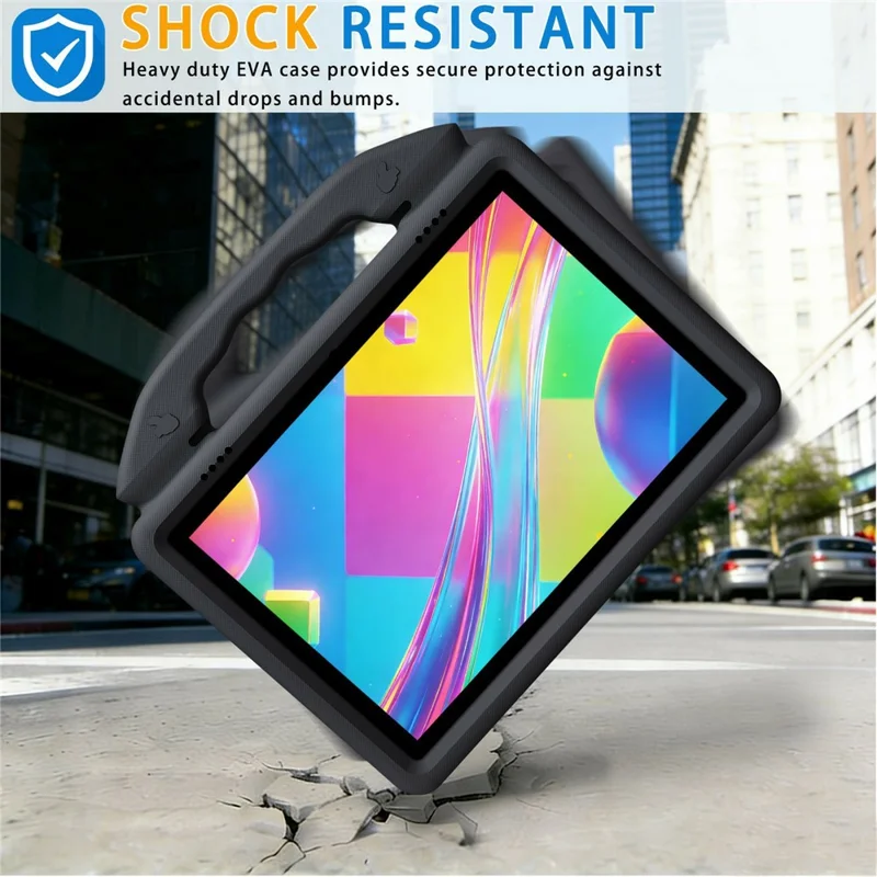 For Lenovo Tab M10 HD EVA Case Cartoon Thumb Kickstand Shockproof Tablet Cover - Black