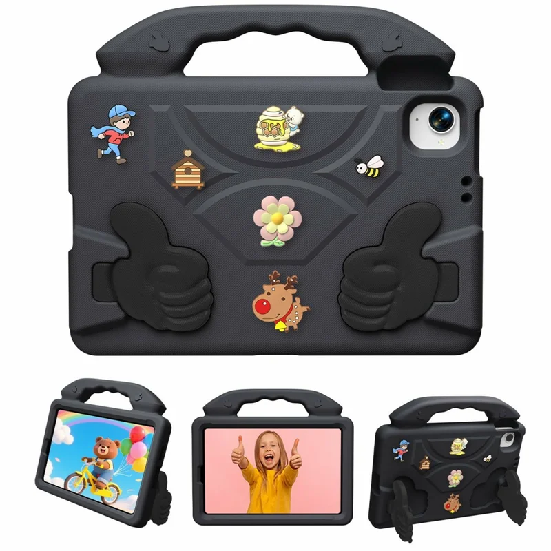 For Xiaomi Redmi K Pad EVA Case Cartoon Thumb Kickstand Shockproof Tablet Cover - Black