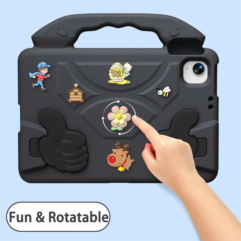 For Xiaomi Redmi K Pad EVA Case Cartoon Thumb Kickstand Shockproof Tablet Cover - Black