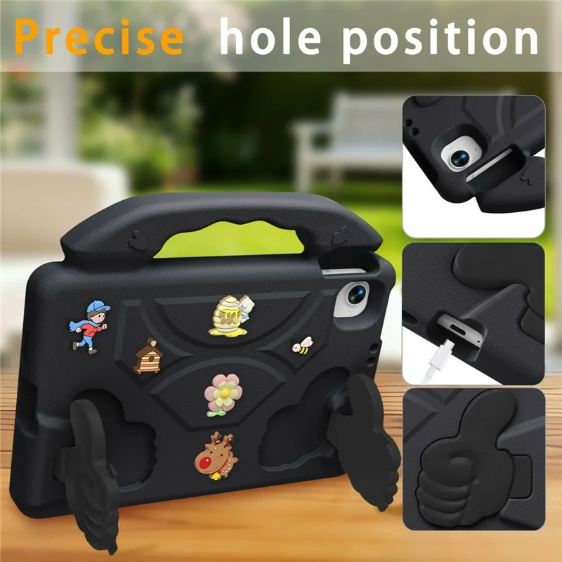 For Xiaomi Redmi K Pad EVA Case Cartoon Thumb Kickstand Shockproof Tablet Cover - Black