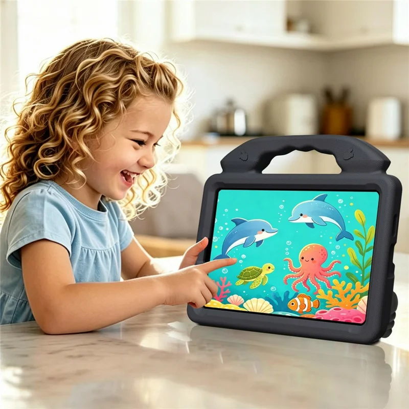 For Xiaomi Redmi K Pad EVA Case Cartoon Thumb Kickstand Shockproof Tablet Cover - Black