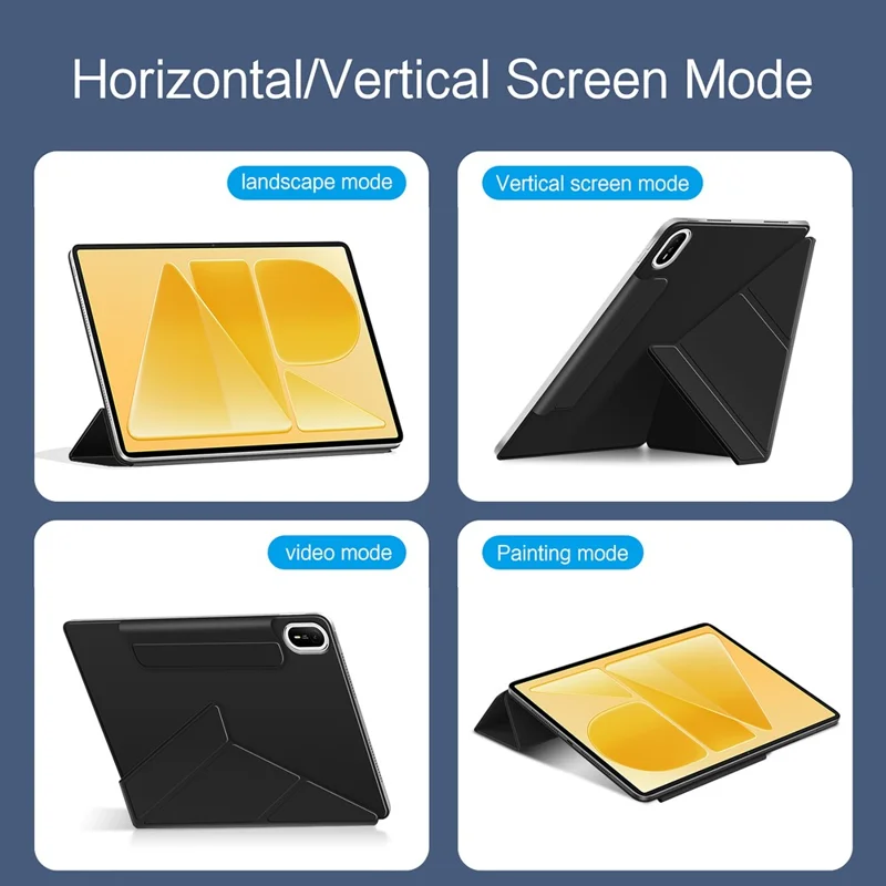 For Huawei MatePad Air (2026) Y-type Stand Cover Anti-scratch Magnetic PU Leather Tablet Case - Black