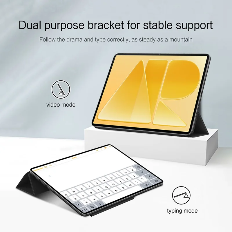 For Huawei MatePad Air (2026) Y-type Stand Cover Anti-scratch Magnetic PU Leather Tablet Case - Black