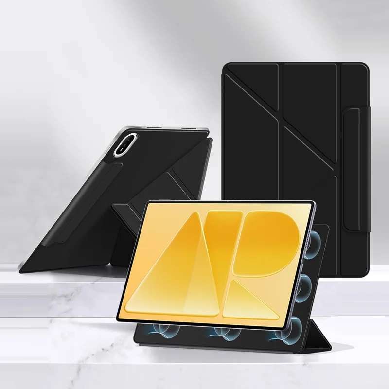 For Huawei MatePad Air (2026) Y-type Stand Cover Anti-scratch Magnetic PU Leather Tablet Case - Black