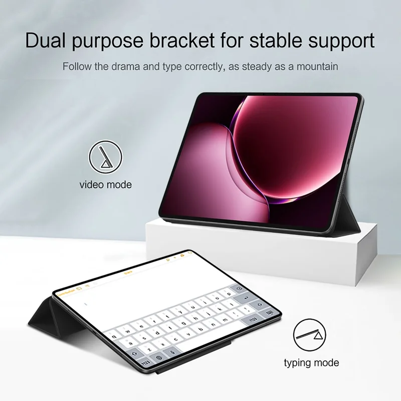 For Xiaomi Pad 9 Pro Max Y-type Stand Cover Anti-scratch Magnetic PU Leather Tablet Case - Black