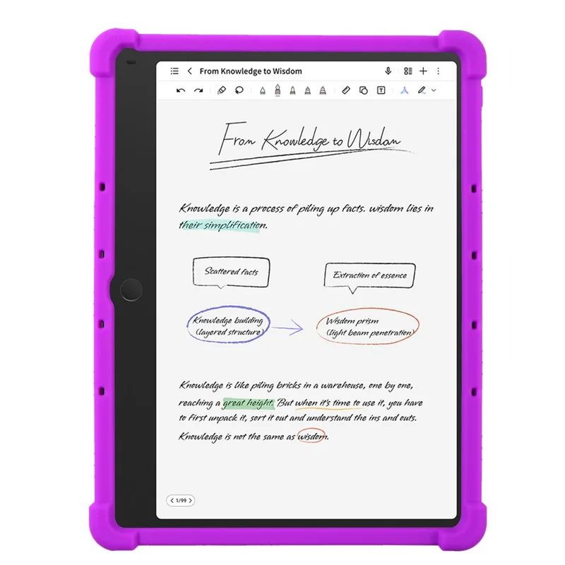 For TCL Note A1 NXTPAPER	Case Adjustable Kickstand Silicone Tablet Protective Cover - Purple