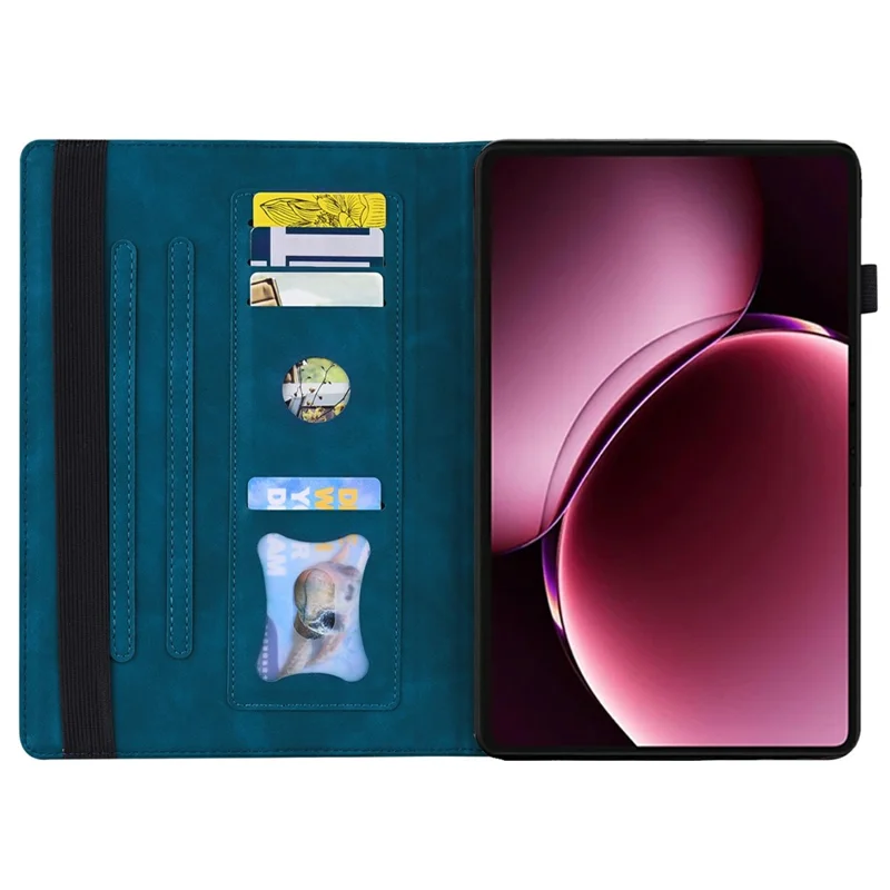 For Xiaomi Pad 9 Pro Max Case PU Leather Protective Folio Cover with Card Holder - Blue